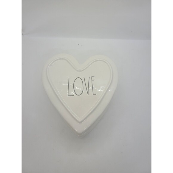 Rae Dunn Heart Shaped LOVE Trinket Jewelry Box Container Heart Valentine’s Gift - Picture 8 of 13